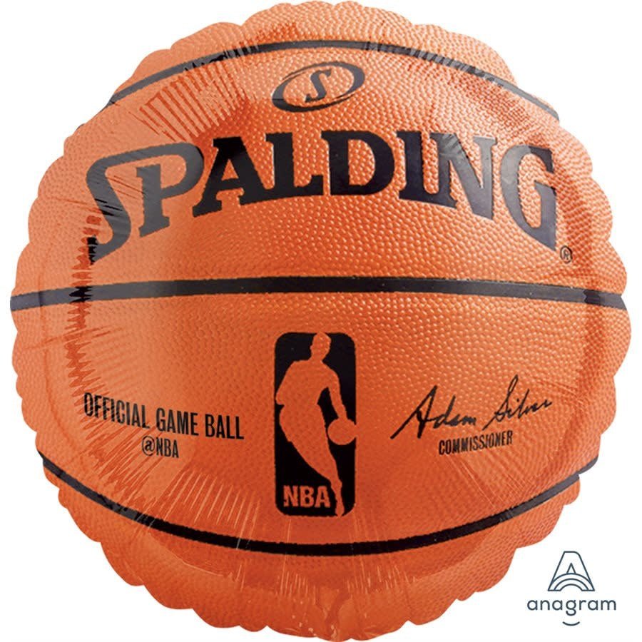 Ballon Mylar 18Po - Ballon Basketball (Nba - Spalding) Party Shop