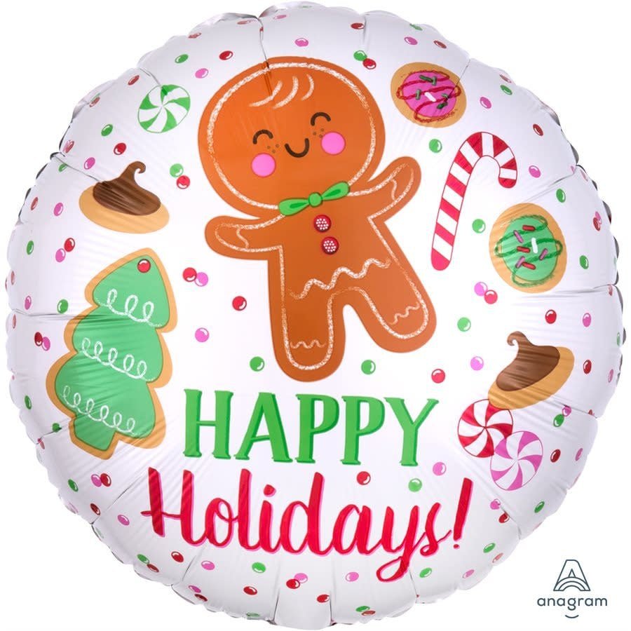 Ballon Mylar 18Po - Biscuit Et Bonbons (Happy Holidays) Party Shop