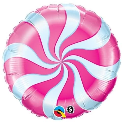 Ballon Mylar 18Po - Bonbon Rose Et Blanc Party Shop