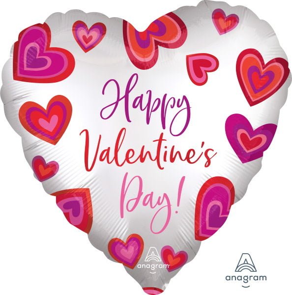 Ballon Mylar 18Po - Coeur Blanc (Happy Valentine'S Day) Party Shop