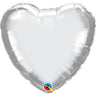 Qualatex - Ballon Mylar 18Po Coeur Chrome -  Argent - Party Shop