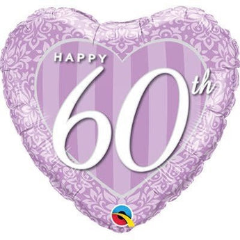 Ballon Mylar 18Po Coeur - Happy 60Th Party Shop