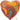Anagram - Ballon Mylar 18Po-Coeur Marblez Orange - Party Shop
