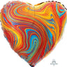 Anagram - Ballon Mylar 18Po-Coeur Marblez Orange - Party Shop