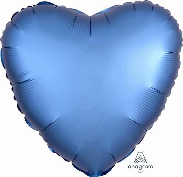 Ballon Mylar 18Po - Coeur Satin - Bleu D'Azure Party Shop