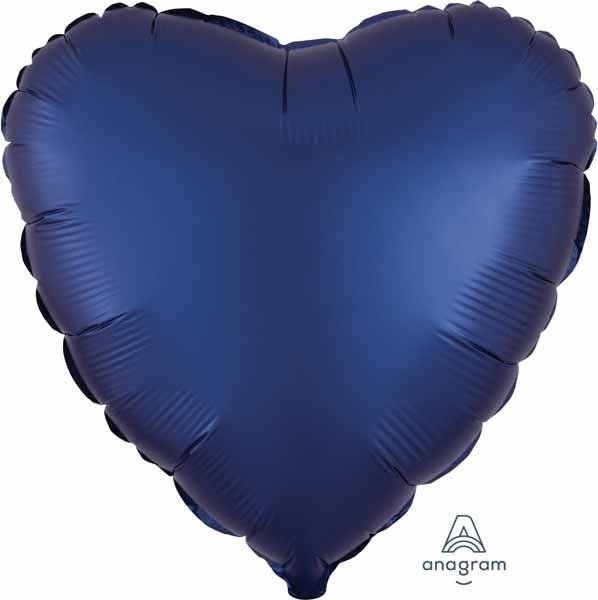 Ballon Mylar 18Po - Coeur Satin - Bleu Navy Party Shop