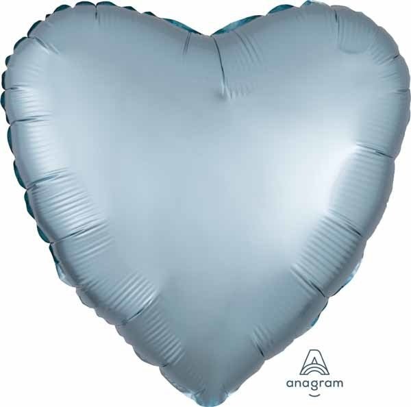 Ballon Mylar 18Po - Coeur Satin - Bleu Pastel Party Shop