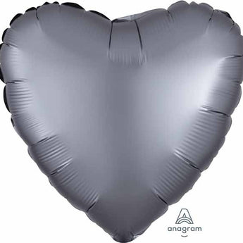 Ballon Mylar 18Po - Coeur Satin - Gris Graphite Party Shop