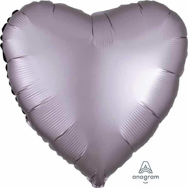 Ballon Mylar 18Po - Coeur Satin - Gris Greige Party Shop