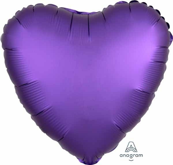 Ballon Mylar 18Po - Coeur Satin - Mauve Royal Party Shop