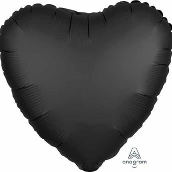 Ballon Mylar 18Po - Coeur Satin - Noir Party Shop