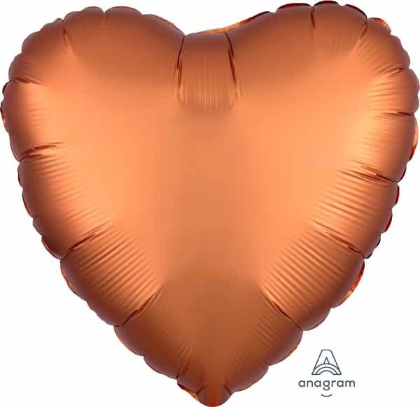 Ballon Mylar 18Po - Coeur Satin - Orange Party Shop