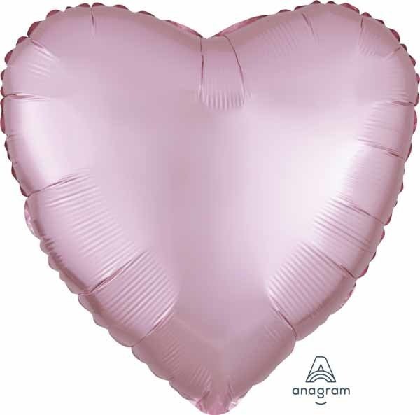 Ballon Mylar 18Po - Coeur Satin - Rose Pastel Party Shop