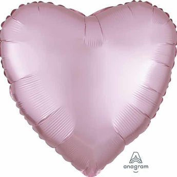 Ballon Mylar 18Po - Coeur Satin - Rose Pastel Party Shop