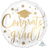 Anagram - Ballon Mylar 18Po - Congrats Grad! Or & Blanc - Party Shop