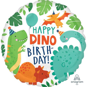 Ballon Mylar 18Po - Dino Happy BirthdayParty Shop