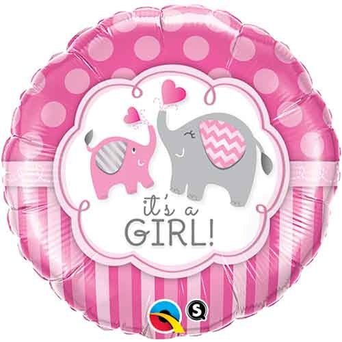 Ballon Mylar 18Po - Éléphants - It'S A Girl Party Shop