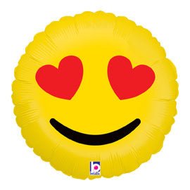 Ballon Mylar 18Po - Emoji Coeur Party Shop