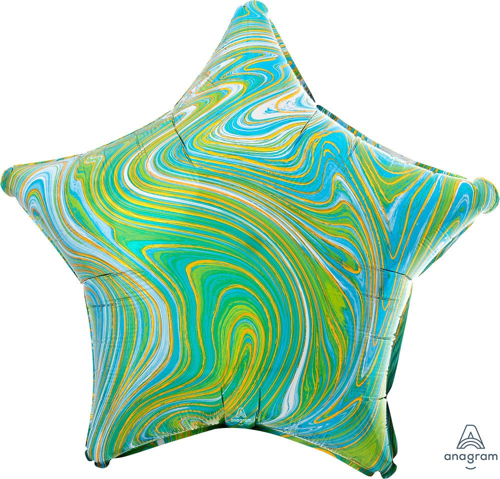 Ballon Mylar 18Po - Etoile Marblez Vert Party Shop