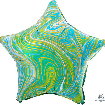 Ballon Mylar 18Po - Etoile Marblez Vert Party Shop