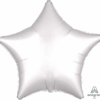 Ballon Mylar 18Po - Étoile Satin - Blanc Party Shop