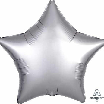 Ballon Mylar 18Po - Étoile Satin - Gris Platinum Party Shop