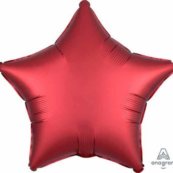 Ballon Mylar 18Po - Étoile Satin - Rouge Sangria Party Shop