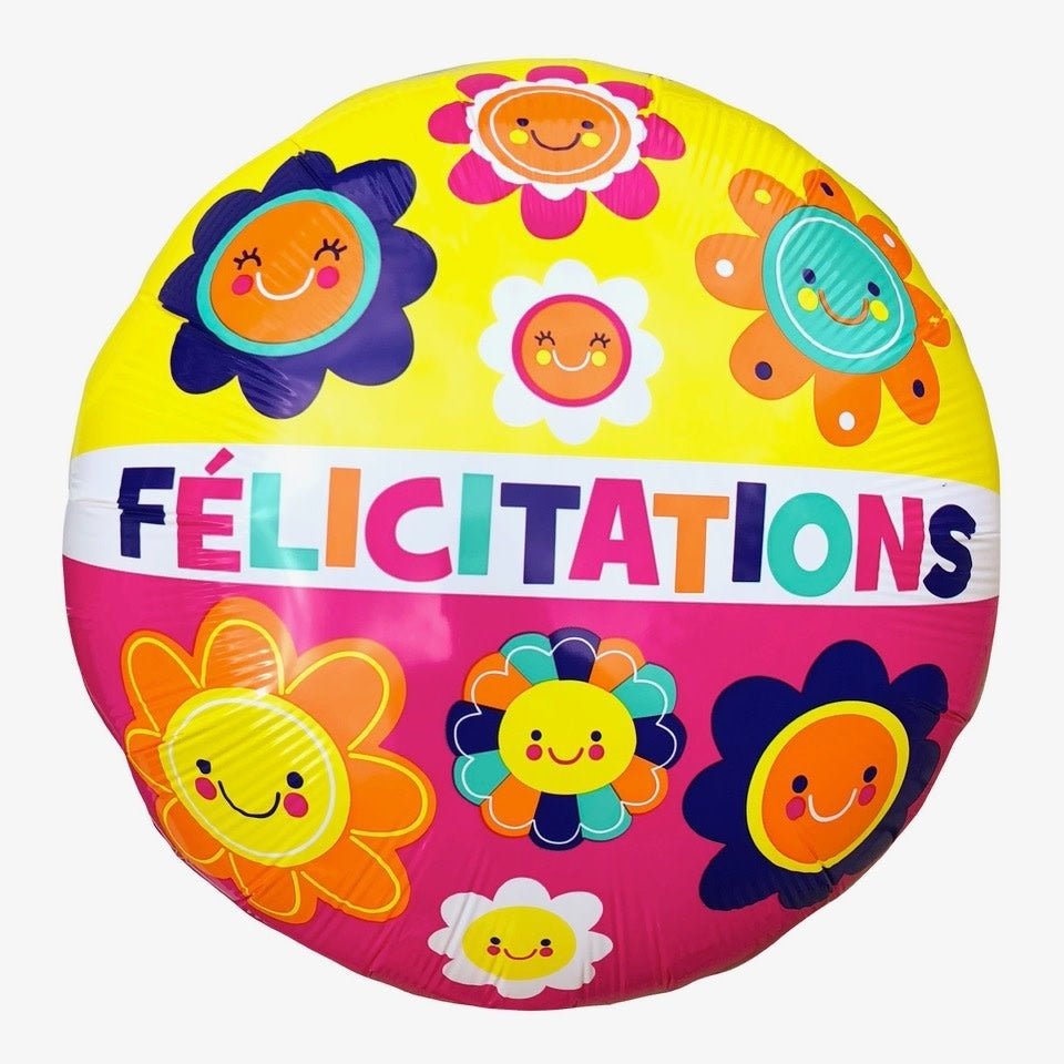 Ballon Mylar 18Po - Félicitations Fleurs Party Shop