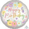Anagram - Ballon Mylar 18Po - Fête Boho Satin Pastel (Happy Birthday) - Party Shop