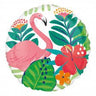 Anagram - Ballon Mylar 18Po - Flamant Et Fleurs Hibiscus - Party Shop