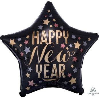 Ballon Mylar 18Po - Forme D'Étoile Happy New Year Party Shop