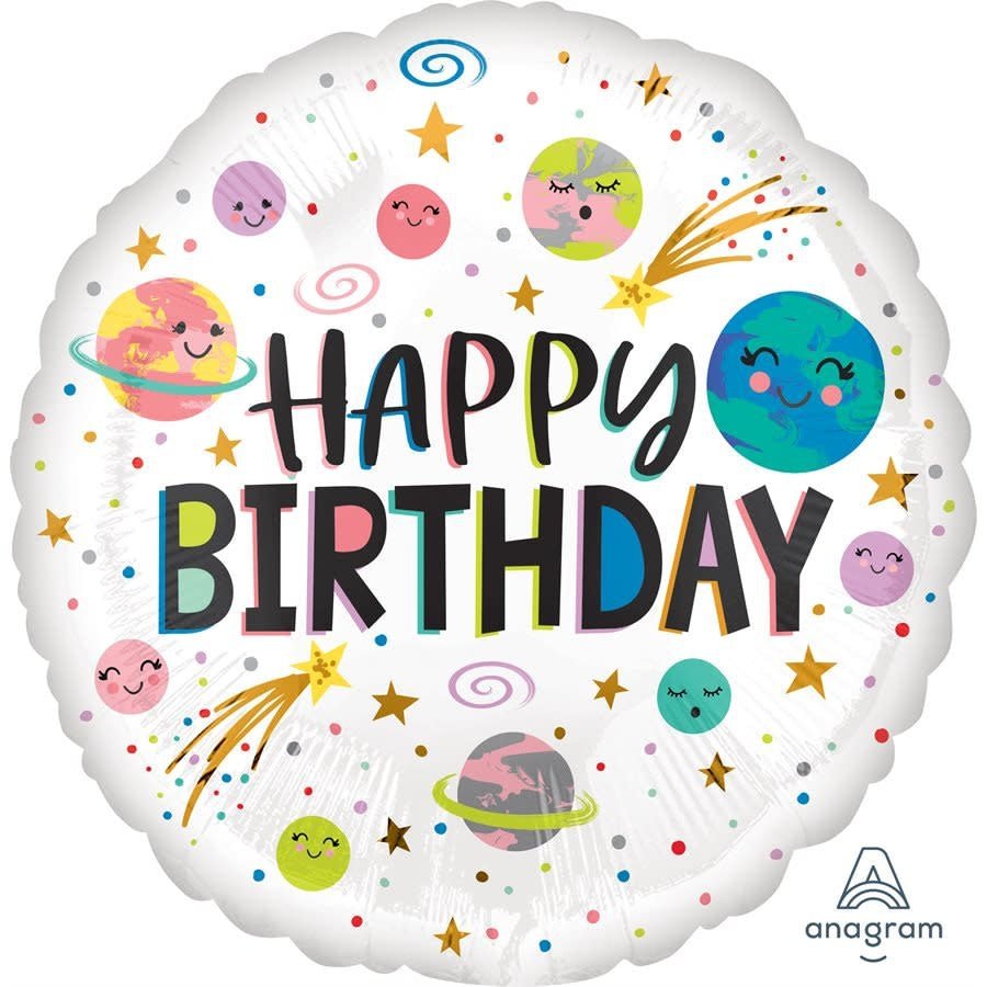 Ballon Mylar 18Po - Galaxie Happy Birthday Party Shop