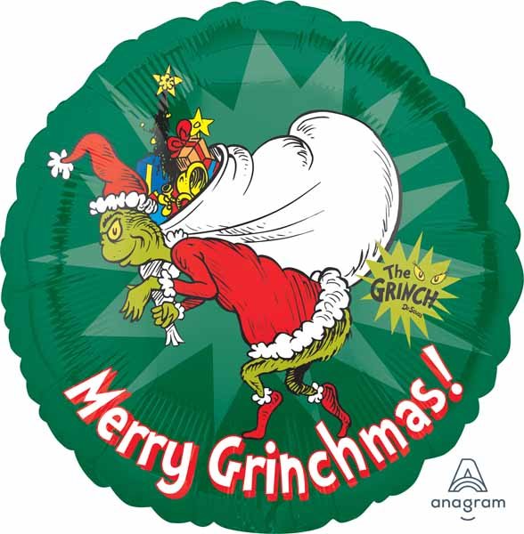 Ballon Mylar 18Po - Grinch (Merry Grinchmas) Party Shop