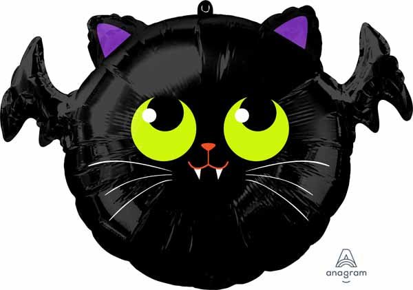 Ballon Mylar 18Po - Halloween (Chat Chauve - Souris) Party Shop