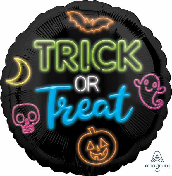 Ballon Mylar 18Po - Halloween (Trick Or Treat Neon) Party Shop