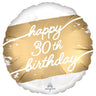 Anagram - Ballon Mylar 18Po - Happy 30Th Birthday (Blanc Et Or) - Party Shop