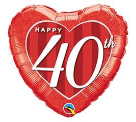 Ballon Mylar 18Po - Happy 40Th Party Shop