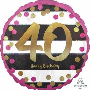 Ballon Mylar 18Po - Happy Birthday 40 Party Shop