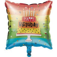 Ballon Mylar 18Po - Happy Birthday Arc - En - Ciel Carré Party Shop