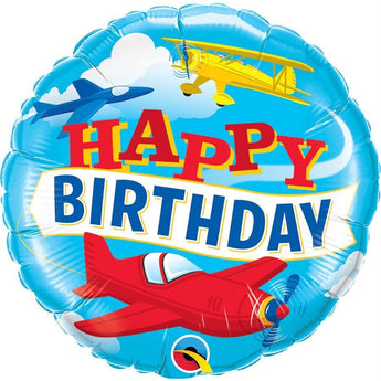 Ballon Mylar 18Po - Happy Birthday Avion Party Shop