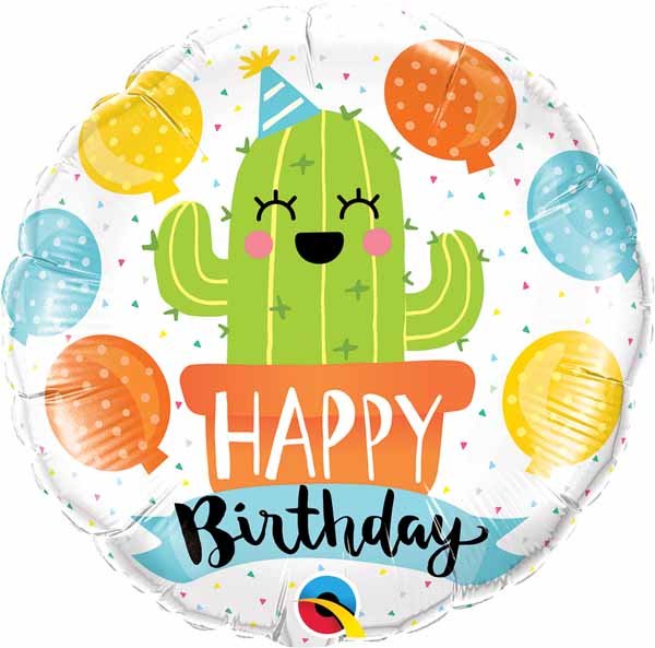 Ballon Mylar 18Po - Happy Birthday - Cactus Party Shop