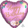 Anagram - Ballon Mylar 18Po - Happy Birthday (Coeur Floral) - Party Shop