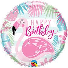 Ballon Mylar 18Po - Happy Birthday Flamant Party Shop