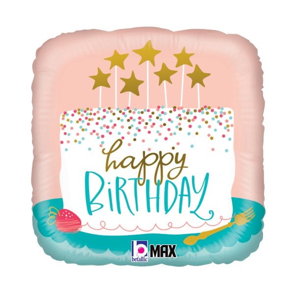 Ballon Mylar 18Po - Happy Birthday Gâteau Party Shop