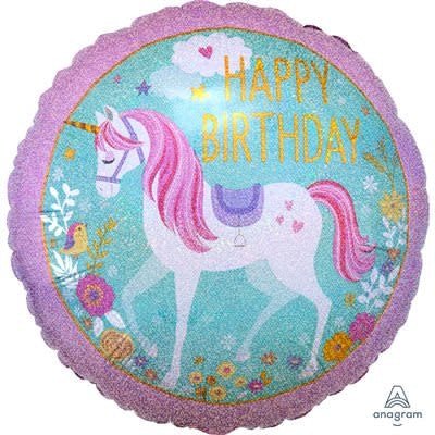 Ballon Mylar 18Po - Happy Birthday Licorne Party Shop