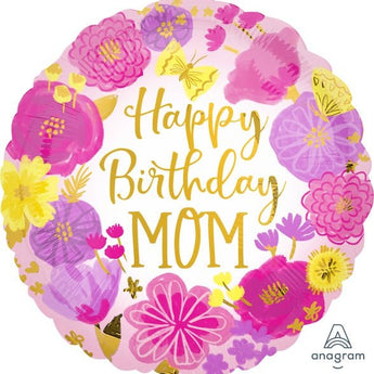 Ballon Mylar 18Po - Happy Birthday Mom Party Shop