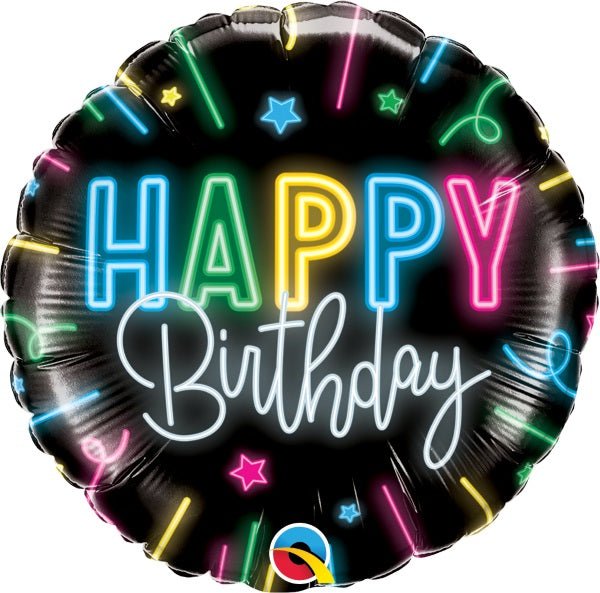 Ballon Mylar 18Po - Happy Birthday Neon Party Shop