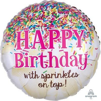 Ballon Mylar 18Po - Happy Birthday Sprinkles Party Shop