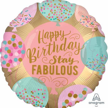 Ballon Mylar 18Po - Happy Birthday - Stay Fabulous Party Shop