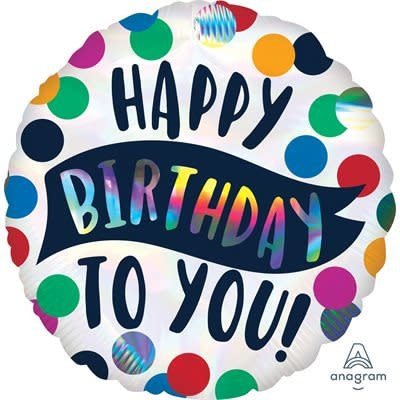 Ballon Mylar 18Po - Happy Birthday To You Picoté Party Shop